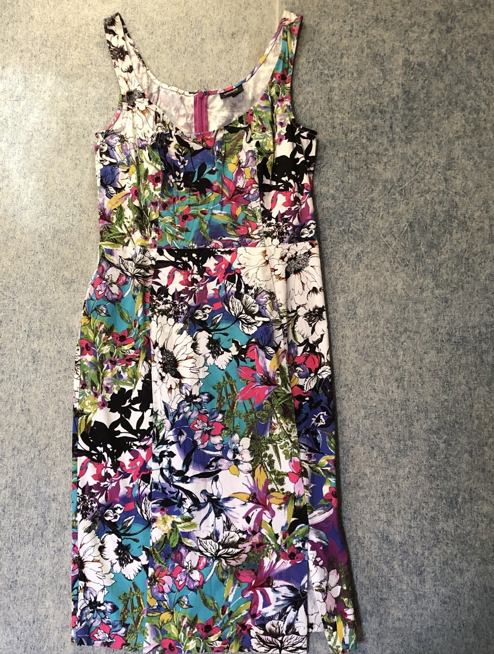Nicole by Nicole Miller Vibrant Floral Scoop-Neck Midi Dress